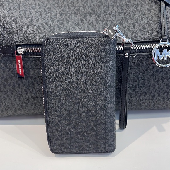 Michael Kors MK Signature Large Flat Multi-Function Phone Case Wallet Wristlet - Picture 5 of 16